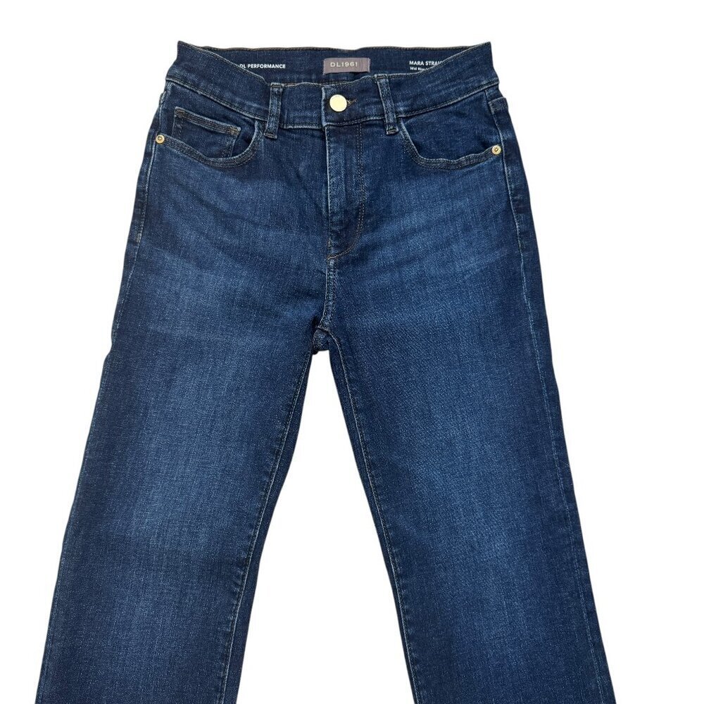 DL 1961Mara Straight Mid Rise Instrasculpt Ankle Jeans Sz 26 Like New - Picture 3 of 8